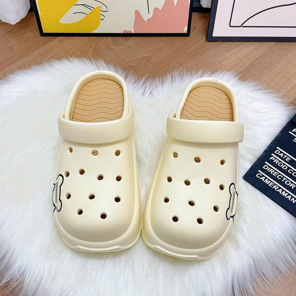 Women's Bear Pattern Thick Sole Sandals: Summer Outdoor Height-Increasing Non-Slip EVA Beach Shoes.