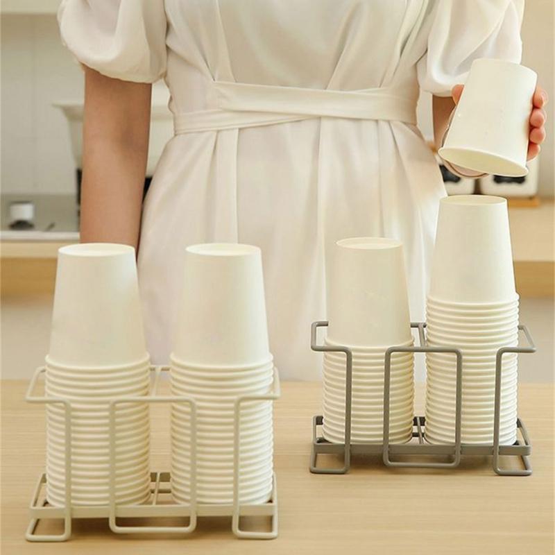 Disposable Paper Cup Holder Rack Disposable Cup Storage Shelf Office Decorations