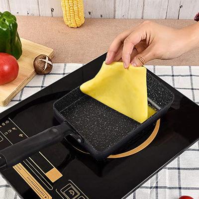 Japanische Omelett-Tamagoyaki-Pfanne für Zuhause Frühstück Aluminiumlegierung Langlebige Beschichtung Leicht zu reinigen Gleichmäßige Wärmeverteilung