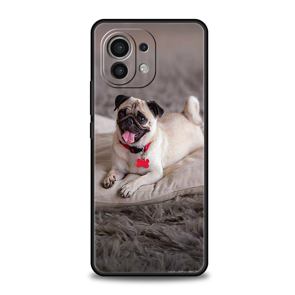 Phone Case For Xiaomi Mi 15 14 14T 13T 12T Pro 12 13 11 Lite 5G 11T X6 X5 Pro Soft TPU Cover Cute Pug Dog