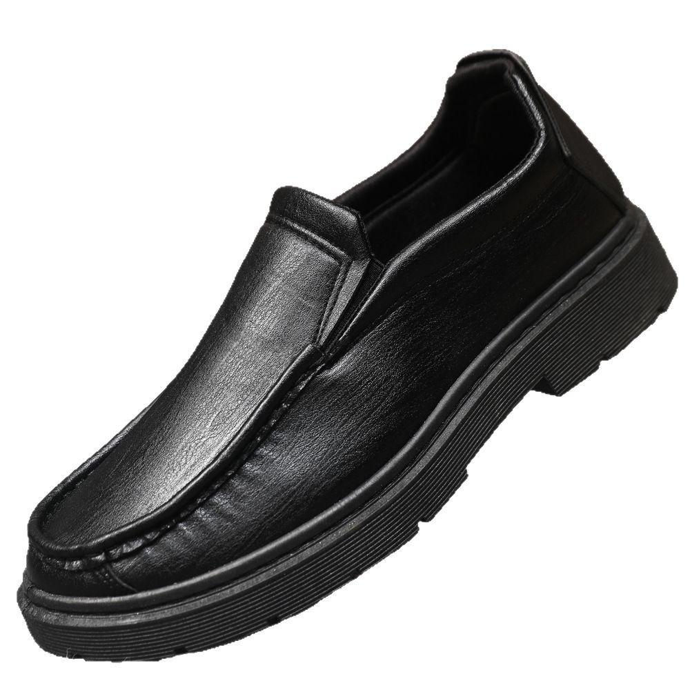 Pantofi casual din piele pentru bărbați, primăvară nou, cu vârf rotund, pantofi pentru bărbați cu un singur pedal, mărime mare, mocasini de zi cu zi antiderapanți, pantofi pentru tată