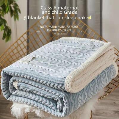 Thick Coral Fleece Blanket: Winter-Ready, Lightweight Spring & Autumn Quilt for Dorm or Home