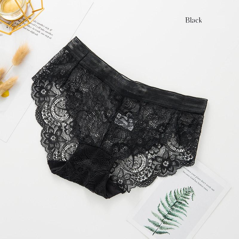 4Pcs Seamless Women Sexy Lace Panties Cotton Breathable Underwear Girls Briefs Low Waist Underpants