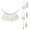 Boho Style Handmade Macrame Curtain Tiebacks Cotton Weaving Curtains Tieback Straps Tassels Hanging Ball Decoration Curtain Accessories