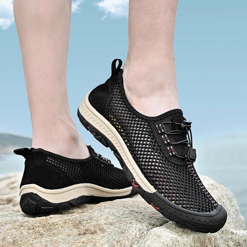 Shoes for Men Casual Breathable Mesh Shoes 2025 New Soft Men Sneakers Large Size Men Loafers Comfortable Outdoor Walking Shoes