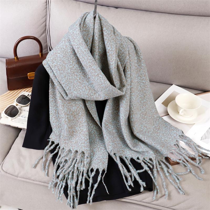 Luxury 2 Colours Cashmere Scarf Women Autumn Winter Shawl Pashmina Handkerchief Lady Pareo Soft Outdoor Windproof Travel Bufanda