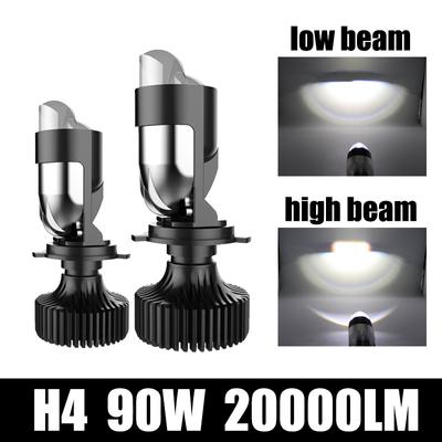 Nowy Canbus 90 W/para lampa H4 LED Mini obiektyw projektora żarówka samochodowa 20000 lm zestaw do konwersji Hi/Lo Beam reflektor 9 V-80 V RHD LHD