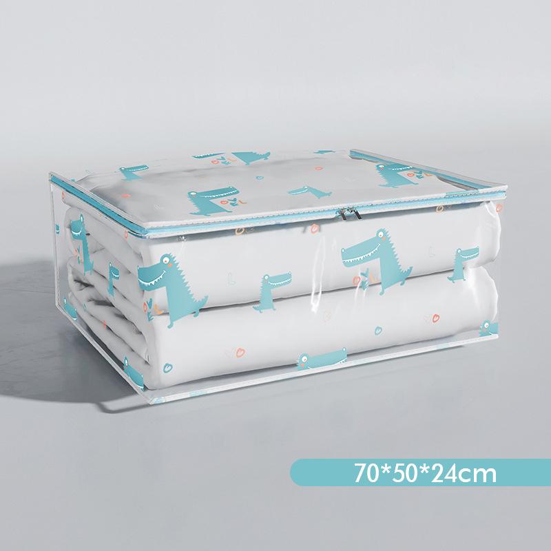 Large Capacity Household Clothes Organizer Dustproof Waterproof Transparent Quilt Bag New Printed Three-Dimensional Storage Bag