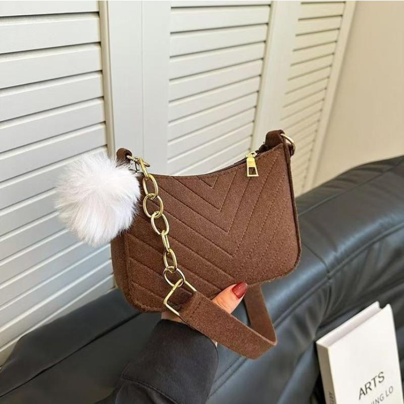 1Pcs Simple Light Weigh Underarm Bags Women'S Mini Felt Shoulder Bag Ergonomic Underarm Saddlebag Purse Shoulder Pouch