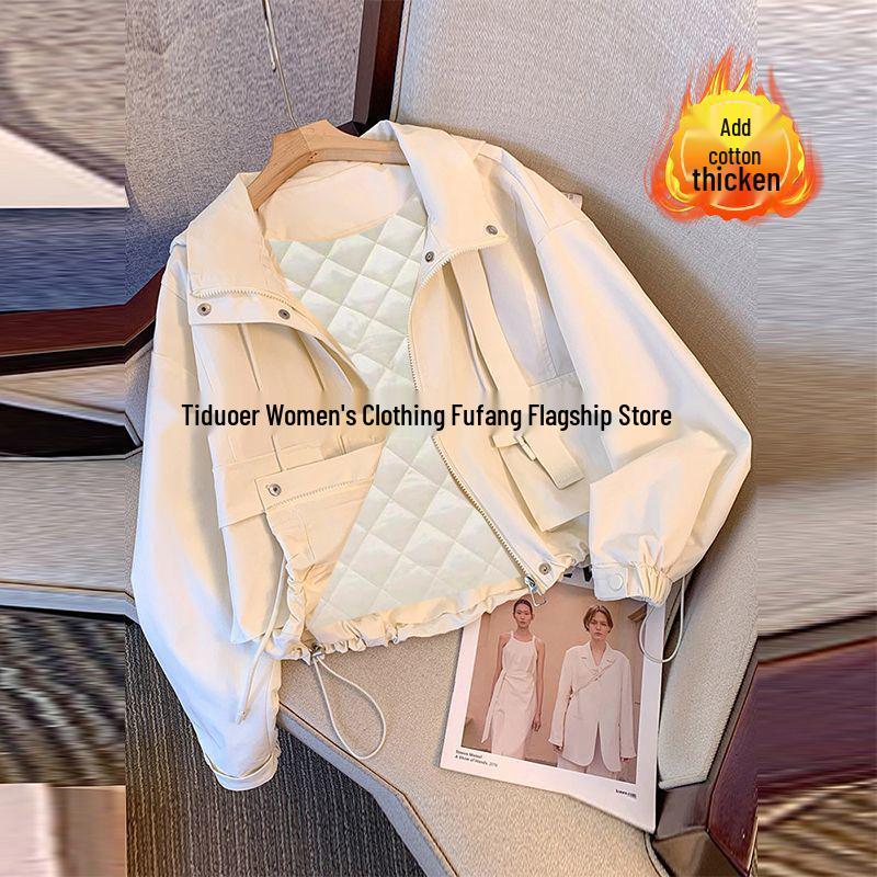 Women's Spring/Autumn 2025 Hooded Jacket - Stylish, Loose-Fitting, Lightweight Casual Workwear.