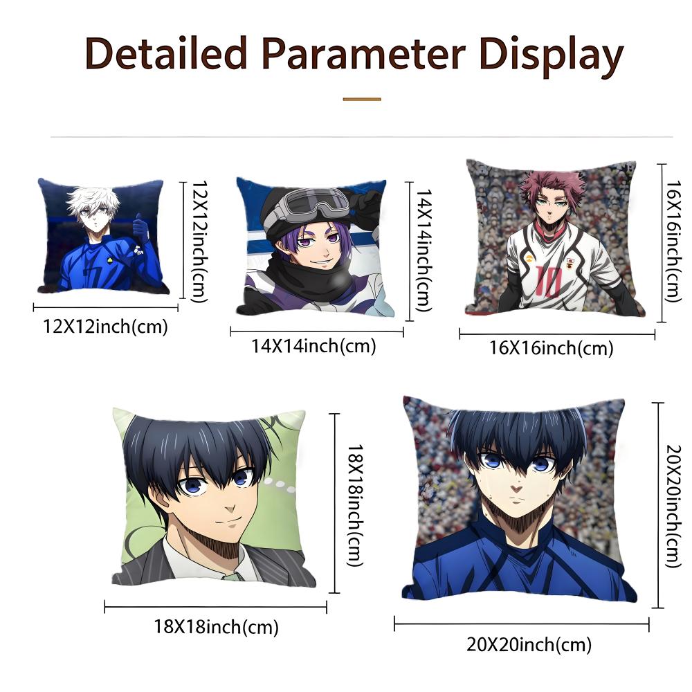 Anime Blue Lock Cushion Cover Cushion Cover Set 4Pcs 50X50 45X45 40X40 Pillowcase Decorative Sofa Home Decor