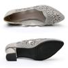  Woman Spring Summer Fashion Hollow Genuine Leather Pumps Women Shoes Heels Square Heel Mesh Ladies Office Shoes Crystal
