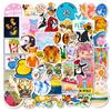 50 Color Small Fresh Style Decorative Stickers Landscape Animal Text Not Repeated Waterproof Decorative Stickers Cross