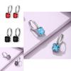 Contemporary Geometric Alloy Zircon Earrings For Women Square Shape Trendy Summer 2022