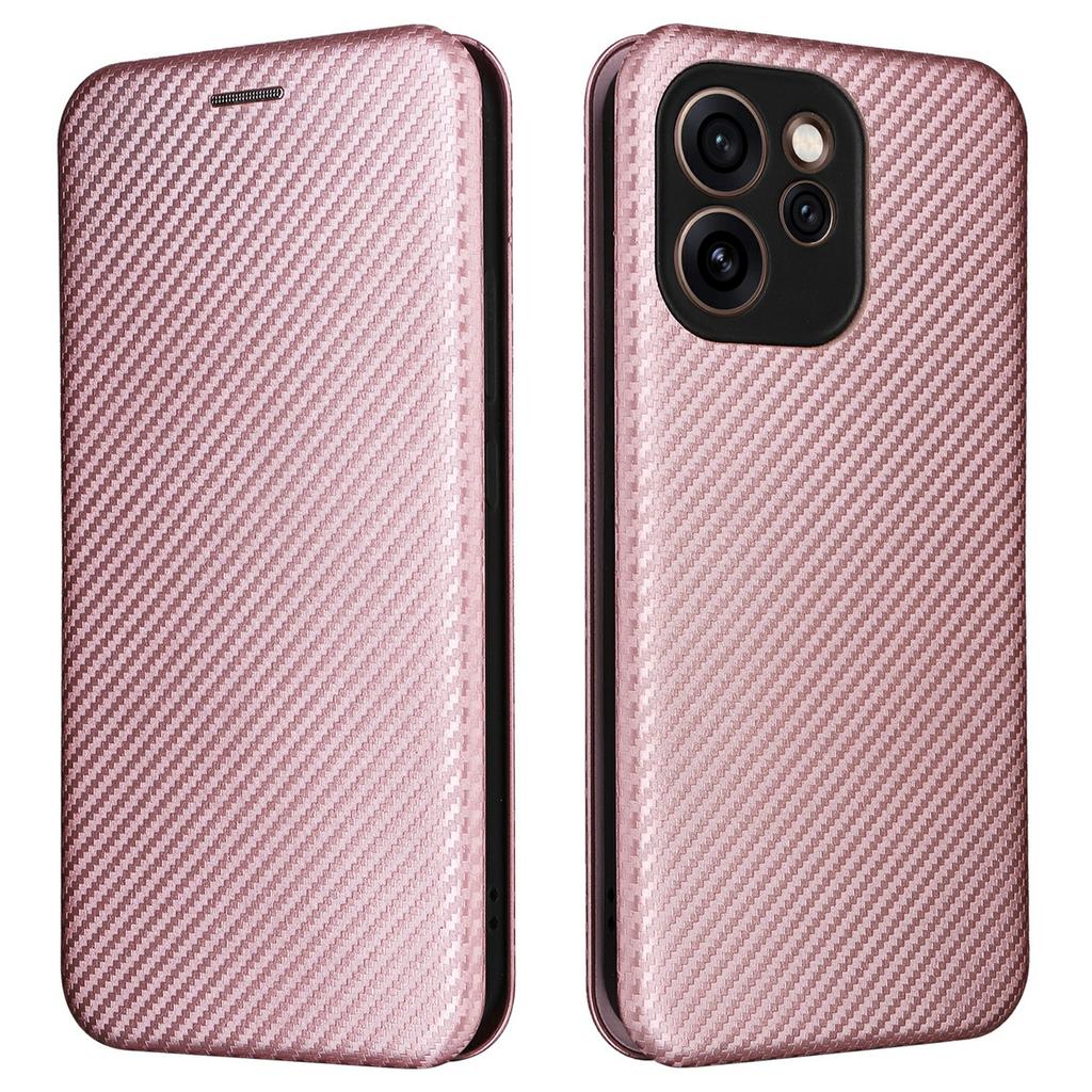 For Oppo Reno15 F 5G Case Carbon Fiber Texture Drop-Proof PU Leather Phone Cover