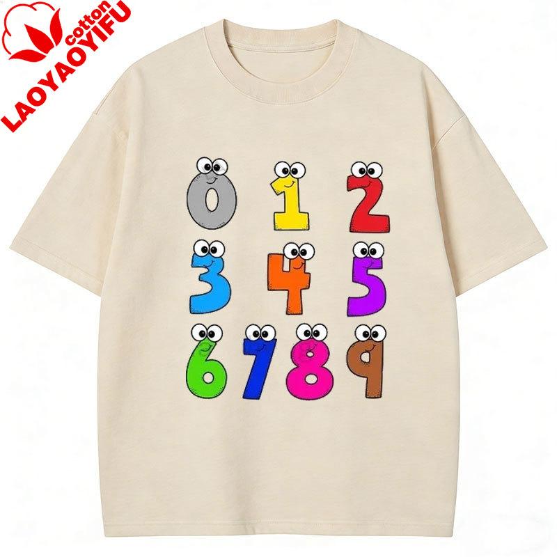 Number Day Math Day TShirt 100 Days Math Numbers TShirt Summer Unisex Clothing Versatile Creativity Short Sleeve Printed Tops