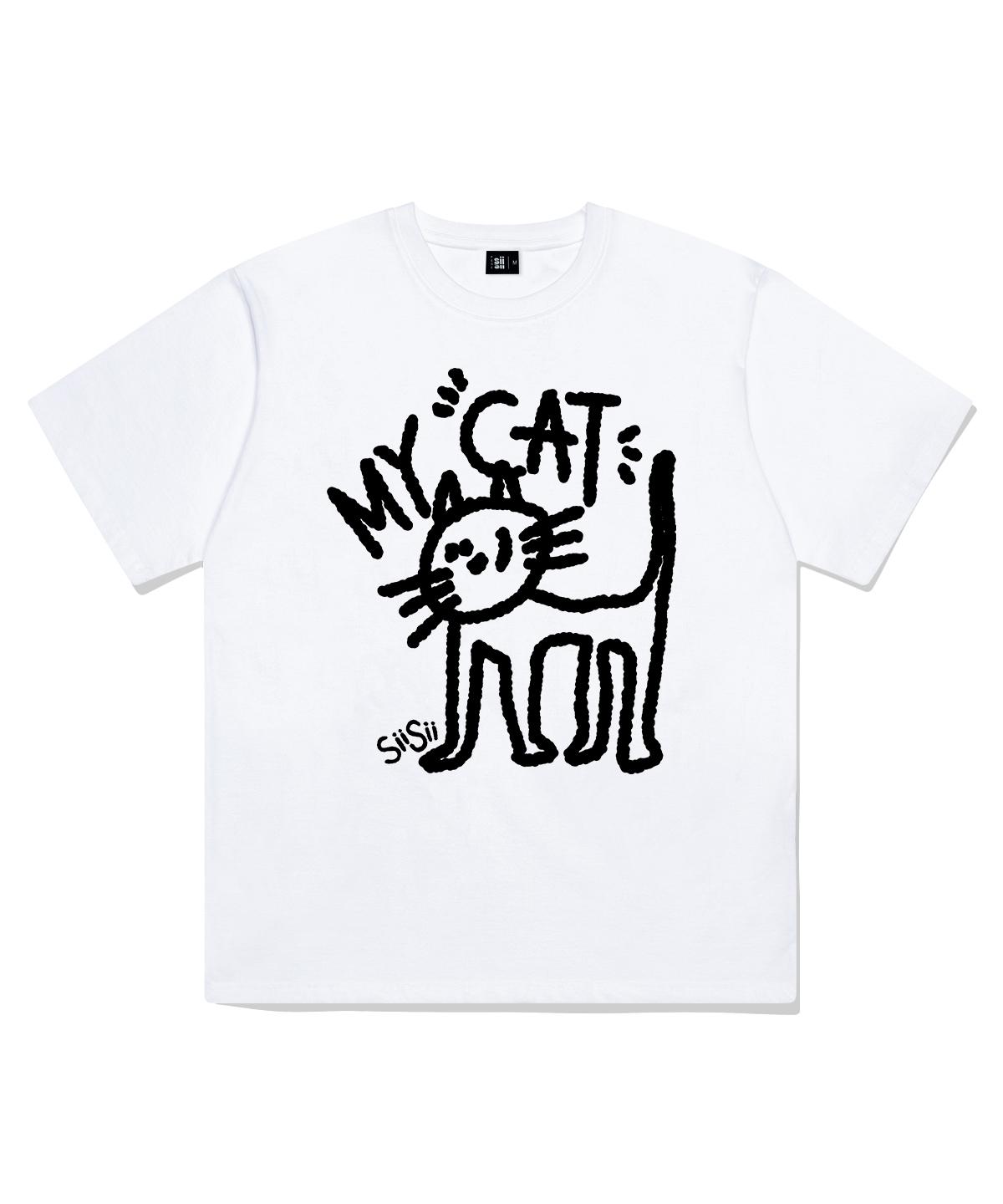 Page Cc My Cat Printed Short Sleeve T-Shirt White S