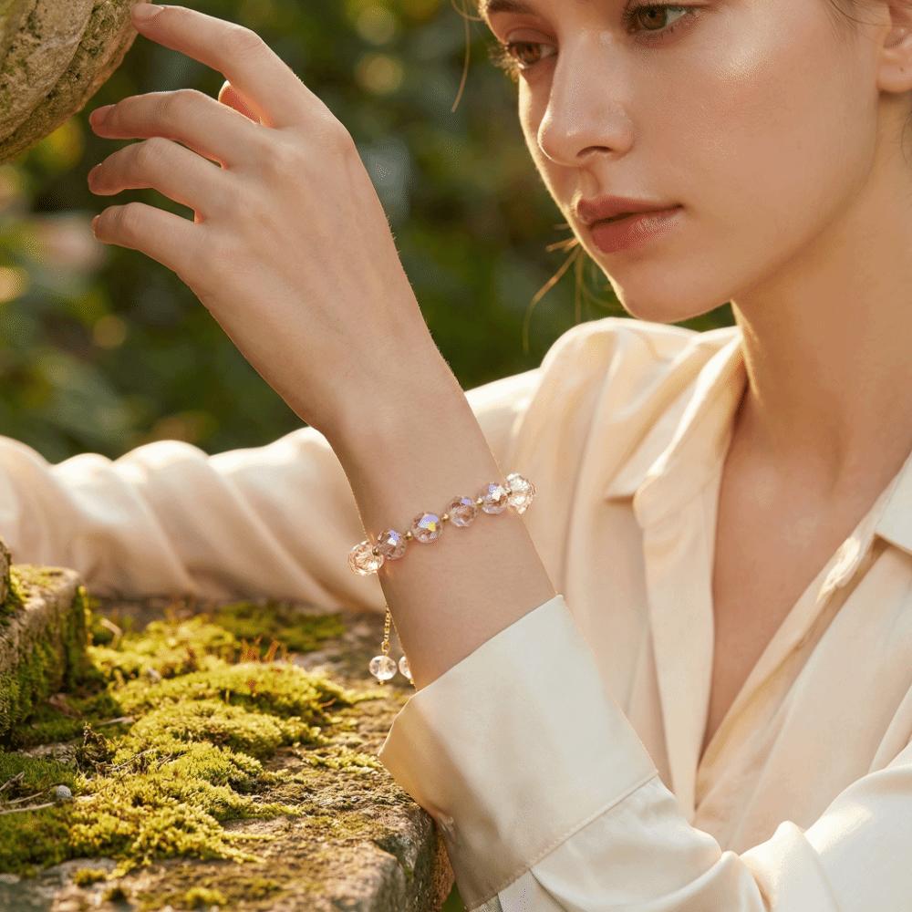 Shiny Crystal Stone Beads Bracelet Fashion Hand Chain New Elasticity Rope Bracelet Daily