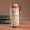 Spot Hot Sale Lily of the Valley Coffee Cup Stainless Steel Thermos Cup High Value Double Drink Straw Cup Logo