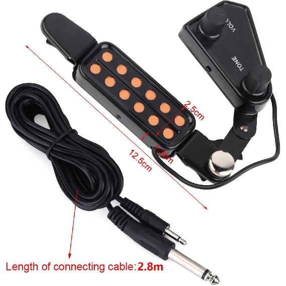 Guitar Pickup Electric Volume Adjustable Transducer Pickup with Accessories for Acoustic Guitar