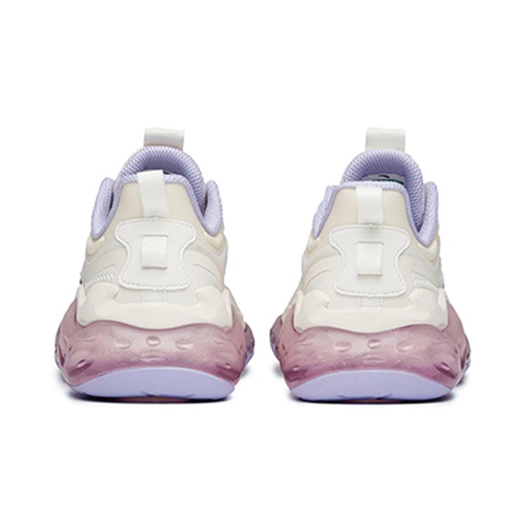 New ANTA Running Shoes Women's Low Top Ivory White/Light Purple 122035501-13