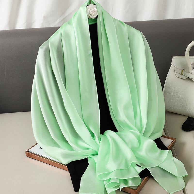 Luxury Brand Spring Large Long Pashmina Women Scarf Solid Silk Shawl Wrap Lady Beach Fashion Female Bandana Cover Echarpe