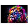 Canvas Print, Coloured Lion Neon