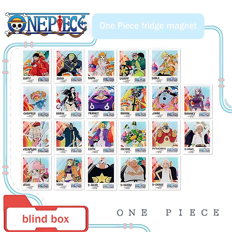 1pc Official ONE PIECE Egghead Polaroid-Style Fridge Magnet Blind Box. Collect the Straw Hat Crew—A Decorative Gift for Friends.