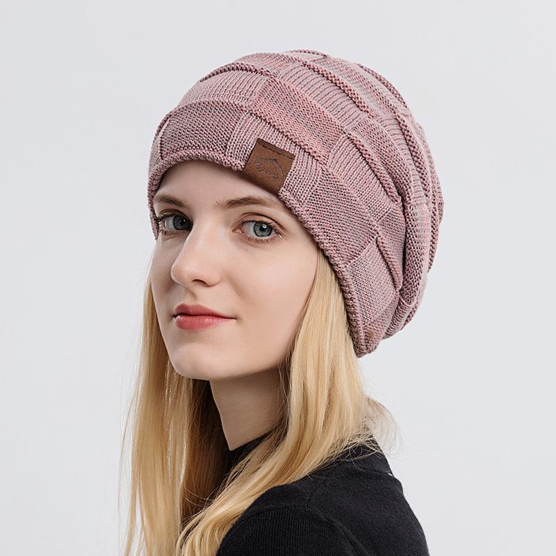 Fashion Tie Dye Knitted Hat For Women Gradient Striped Winter Hat Warmer Female Knitted Skullies Beanies Outdoor Hedging Cap