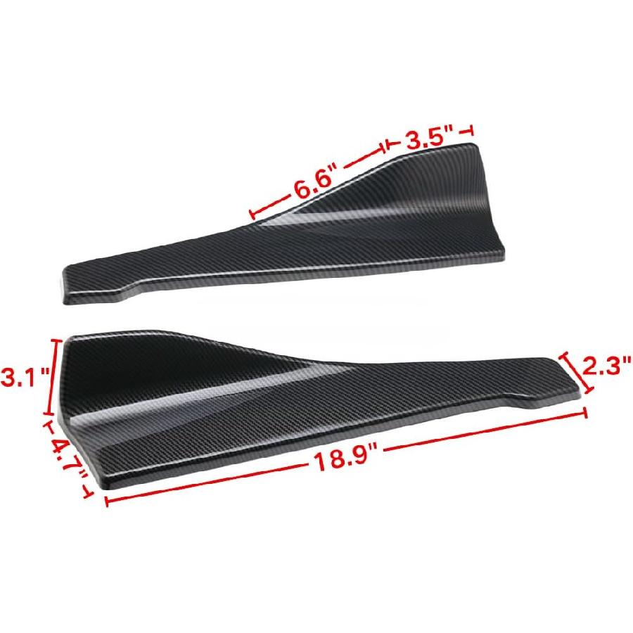 Pair of Car Rear Bumper Lip Diffuser Splitter, Universal Side Skirt Spoiler,Wrap Angle Protector,Bumper Lip Body Kit (Carbon Fiber Pattern)