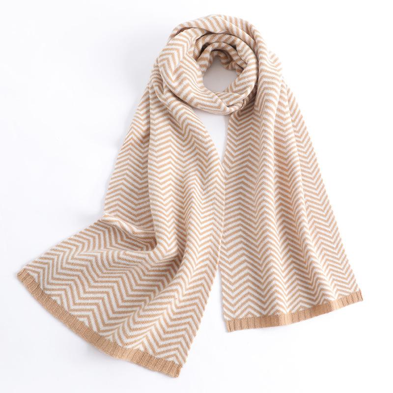 

Шерстяной шарф осень и зима новый женский парный модный теплый утолщенный полосатый универсальный двусторонний длинный шарф