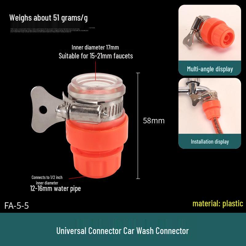 Quick-Connect Universal Faucet to 4/6 Point Washer Inlet Converter
