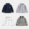 Toddler Boys Spring Long Sleeve Polo T Shirt Turn Down Collar Casual Top for Little Kids