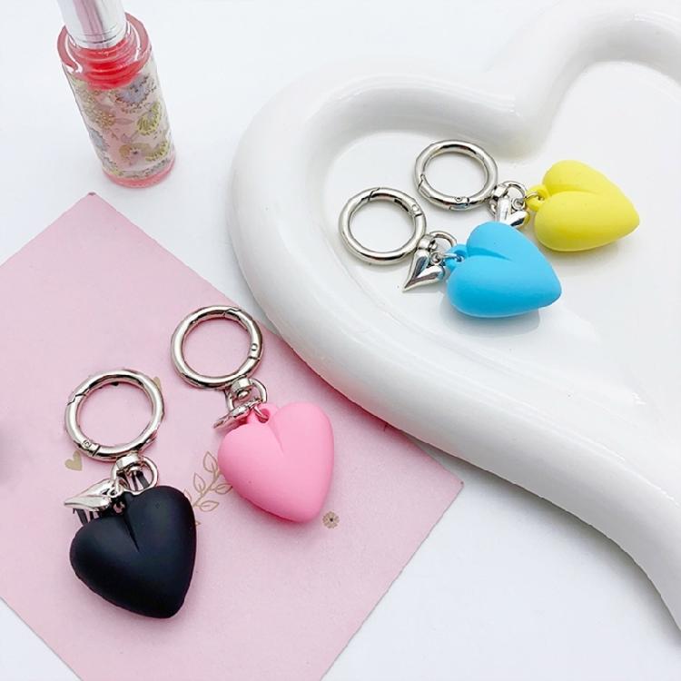 Colorful Heart Keychain Love Shape Bag Charm Pendant Decoration Handmade Jewelry