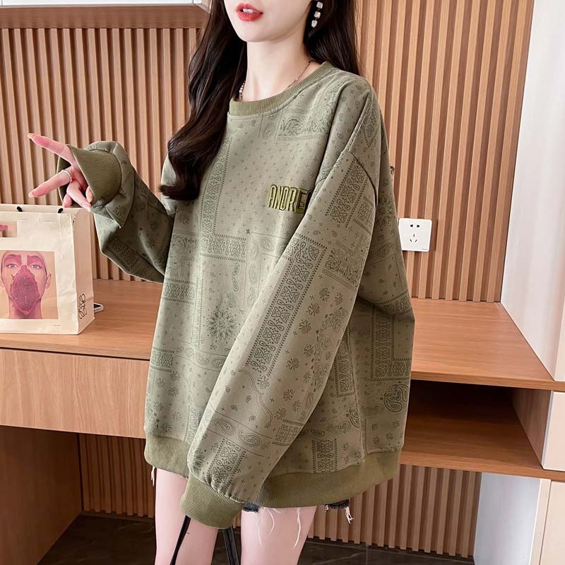 Sweatshirt for Women Autumn Winter Thickened Warm Stretchy Long Sleeve Oversize Tops