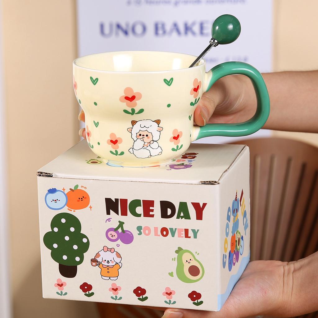 Cute Animal Mugs Household Ceramic Cups  High Appearance Level Couple Drinking Cups  Birthday Gifts and Souvenirs