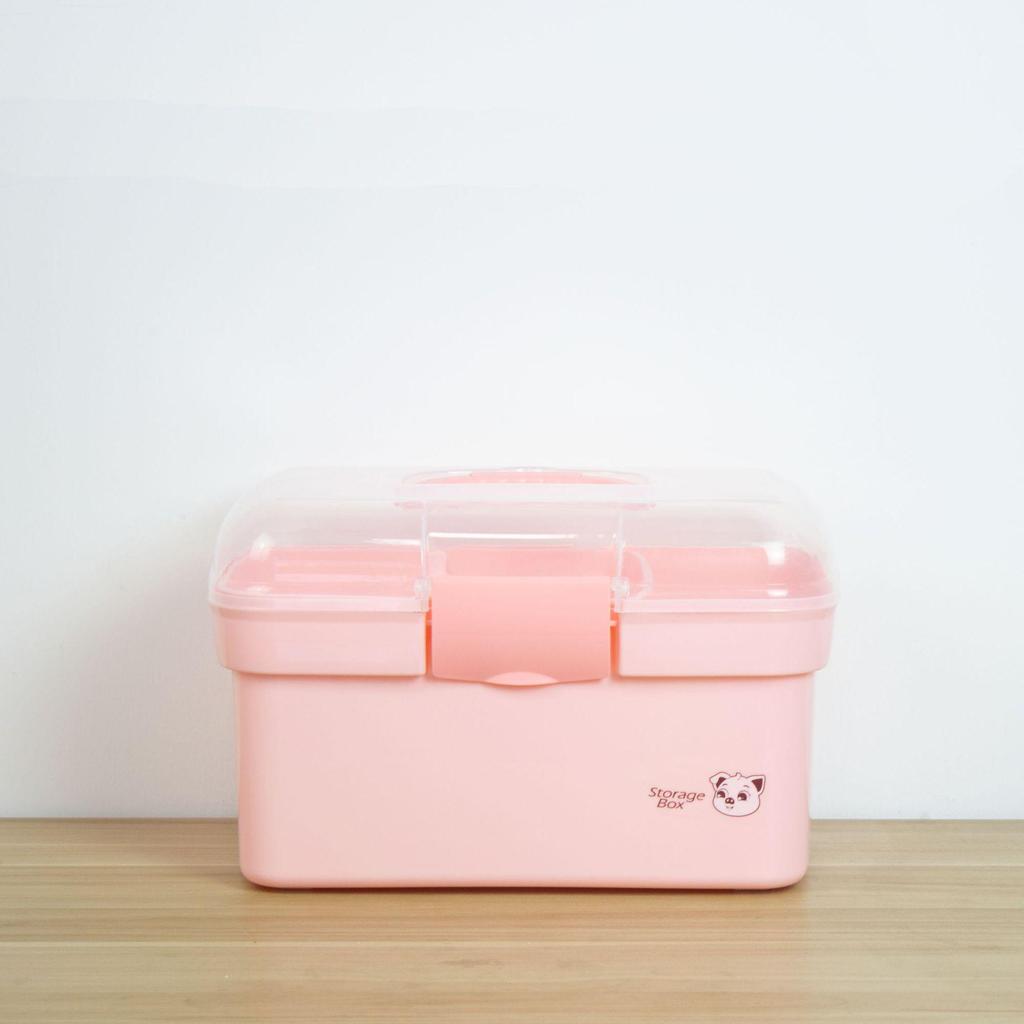 Portable Layered Medicine Storage Box with Compartments for Dormitory and Household Use