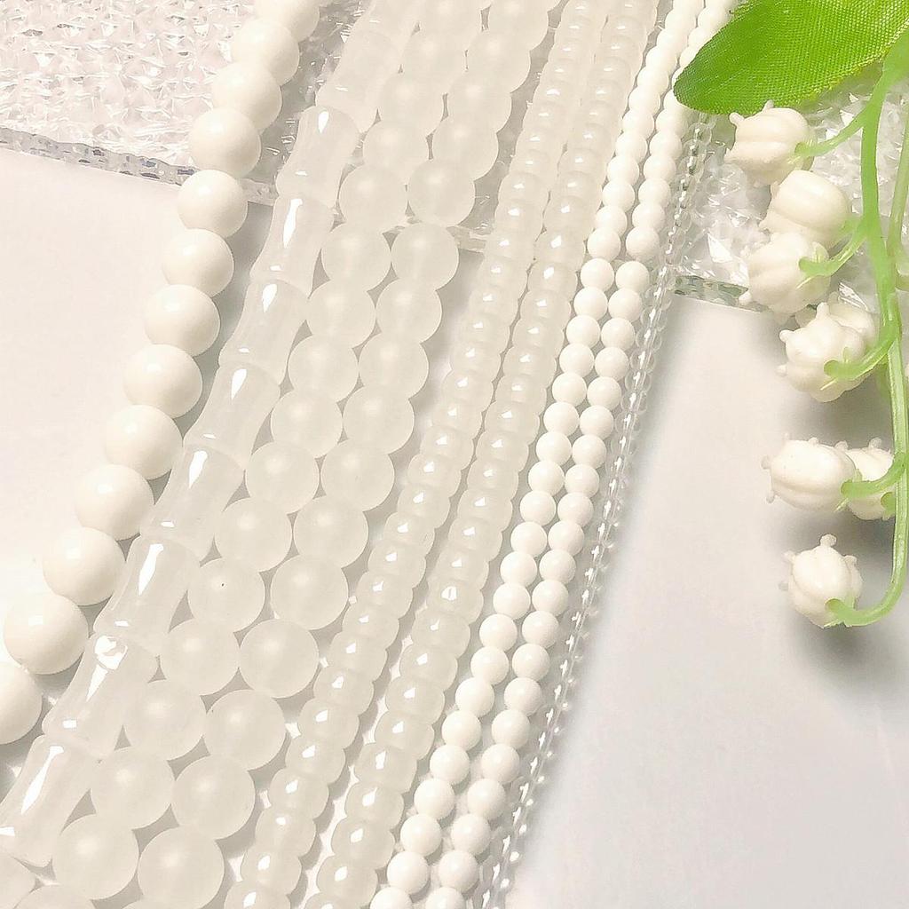 Mortal Elf Frosted Glass Beads - Round Tube Spacers for DIY Bracelets & Necklaces