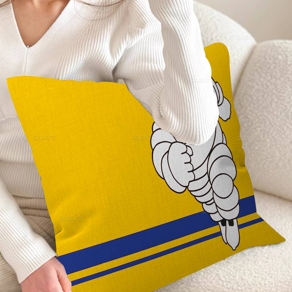 M-Michelins Logo Pillow Cover for Bedroom Room and Living Room Sofa Decorative Cushion Cover