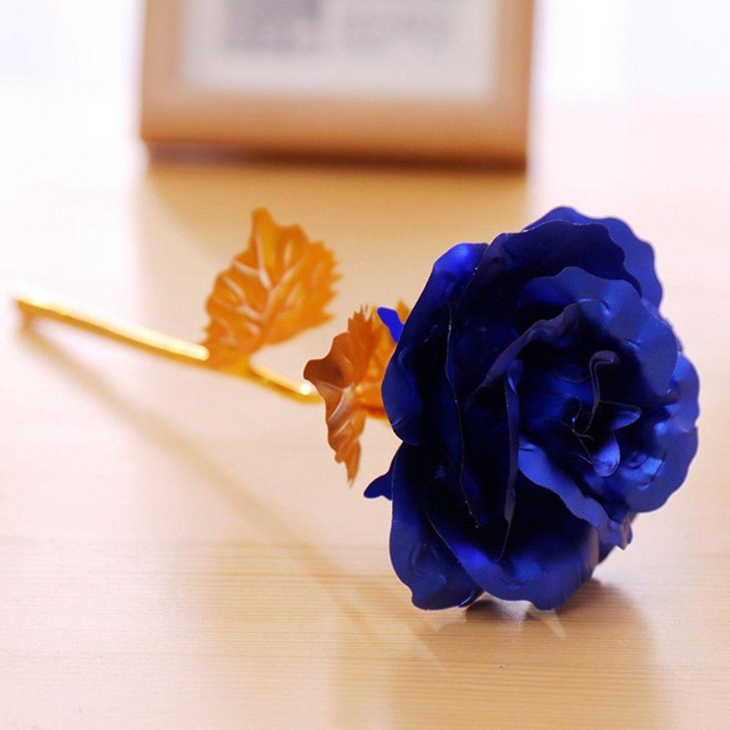 Nova folha de ouro banhada a rosa decoração de casa flor artificial presentes de natal dia dos namorados