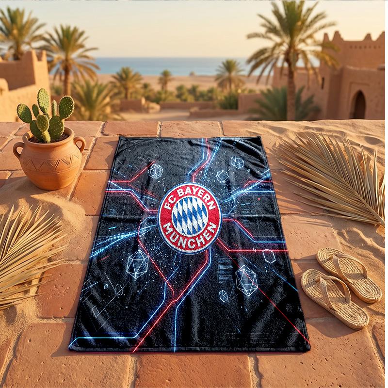 FC Bayern München Print Mikrofaser Strandtuch Schnelltrocknend Saugfähig Großes Handtuch für Strand Schwimmen Reisen