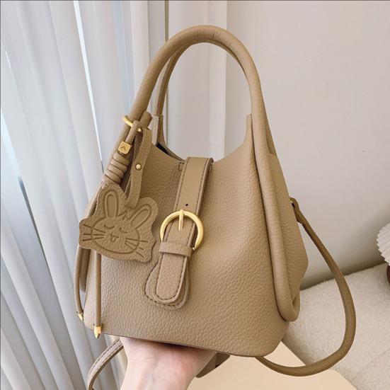 Women's Small Shoulder Bag Faux Leather Crossbody Bag with Makeup Bag Bucket Bag with Adjustable Shoulder Strap for Travel Work Parties