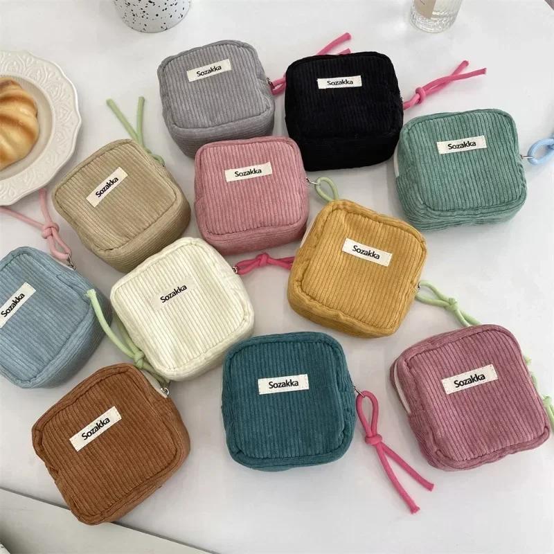 Mulheres Mini Maquiagem Moeda Dinheiro Carteira Bolsas Organizador Kawaii Viagem Pequeno Cosmético Batom Fone De Ouvido Bolsa De Armazenamento Bolsa