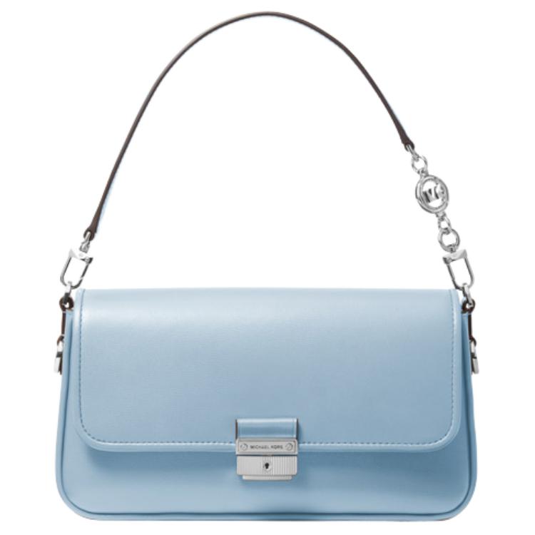 New MICHAEL KORS Bradshaw Leather Shoulder Bag Chain Baguette Shoulder Bag Women's Blue 30S1S2BL1L-CHAMBRAY
