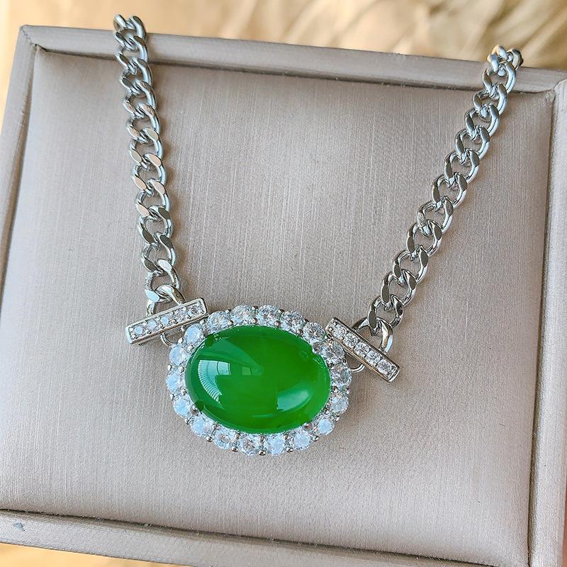 

Shengsheng Jewelry Медь Основа Позолота Ледяной Вид Флуоресцентный Денье-Образный Текстурный Кулон-Ожерелье Главный Камень 13 * 18