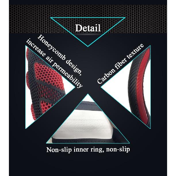 LS AUTO Steering Wheel Cover 38CM 15'' Braid On Steering Wheel Car Styling Universal Carbon Fiber Steering Wheel