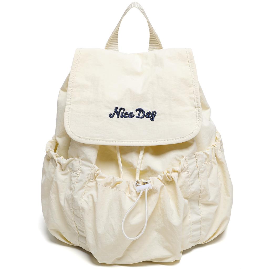 Drawstring Flap Double-shoulder Bag Backpack for Students and Casual Use Book Bag