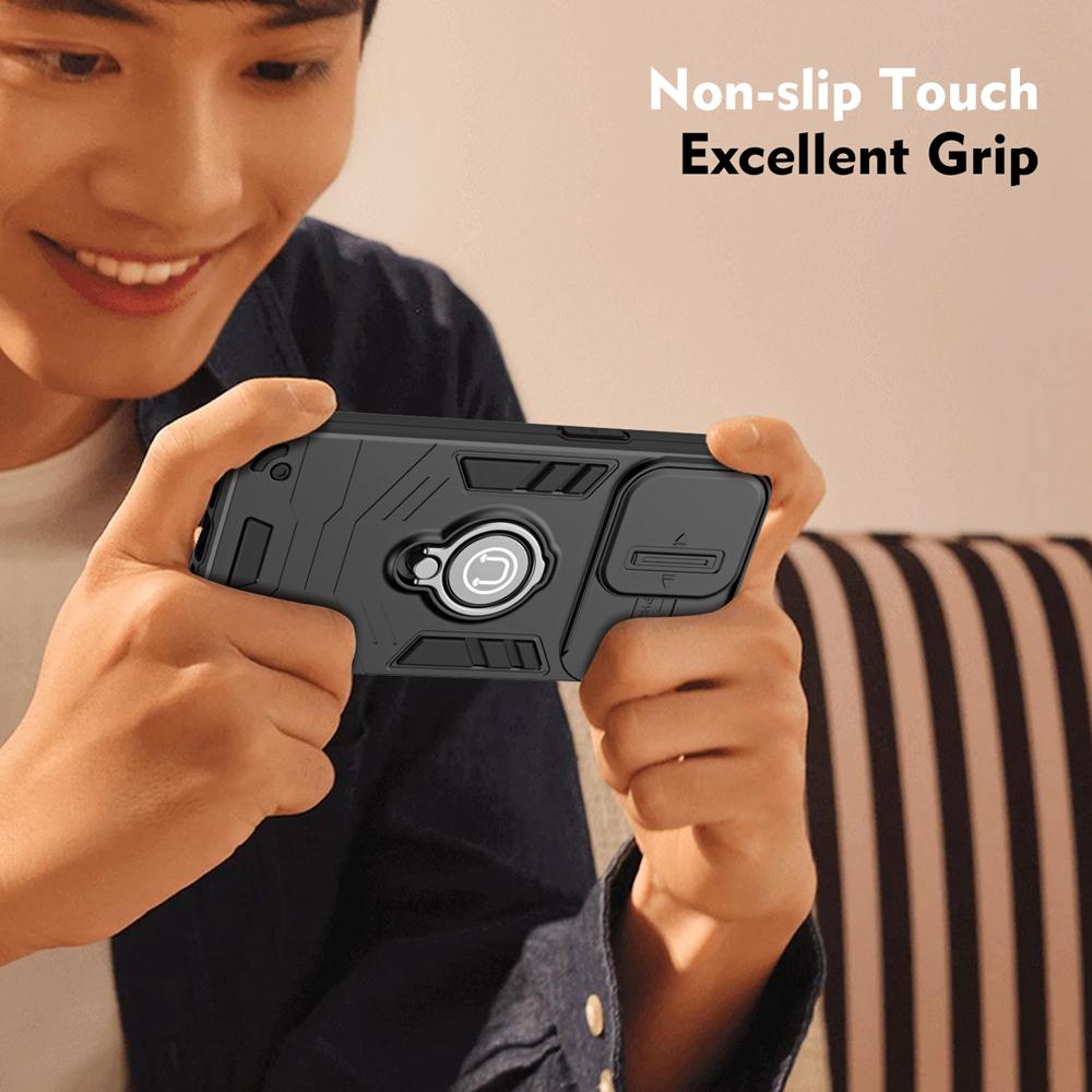 KEYSION Shockproof Case for Infinix Note 50 Pro 4G Slide Camera Protection Ring Stand Phone Cover for Infinix Note 50X 5G 50S 5G