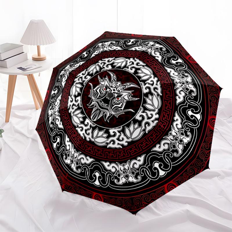 1pc Mythical Beast Ornament Automatic Open/Close Umbrella - Portable Collapsible Umbrella with 8-Rib Stability, Fashion Lovers Yy251017131