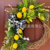 Artificial Lemon Peony Wreath Wall Hanging Decor Door Home Festival Party Decoration